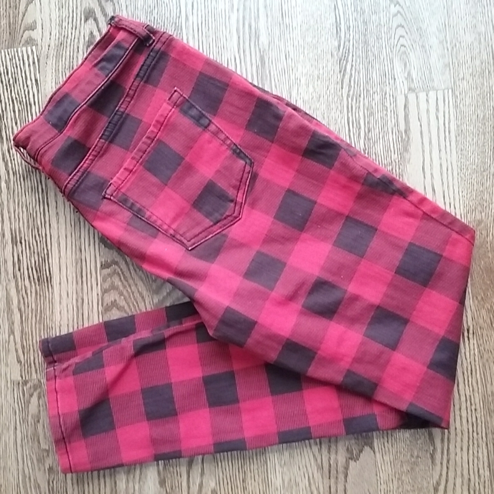 (29) Forever 21 Buffalo Plaid Print Stretch Jeggings Skinny Lumberjack Cabin